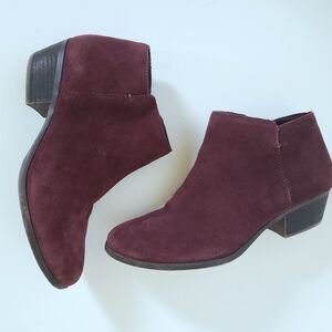 Bass Nina Leather Wine Colored Ankle Boots Size 7.5